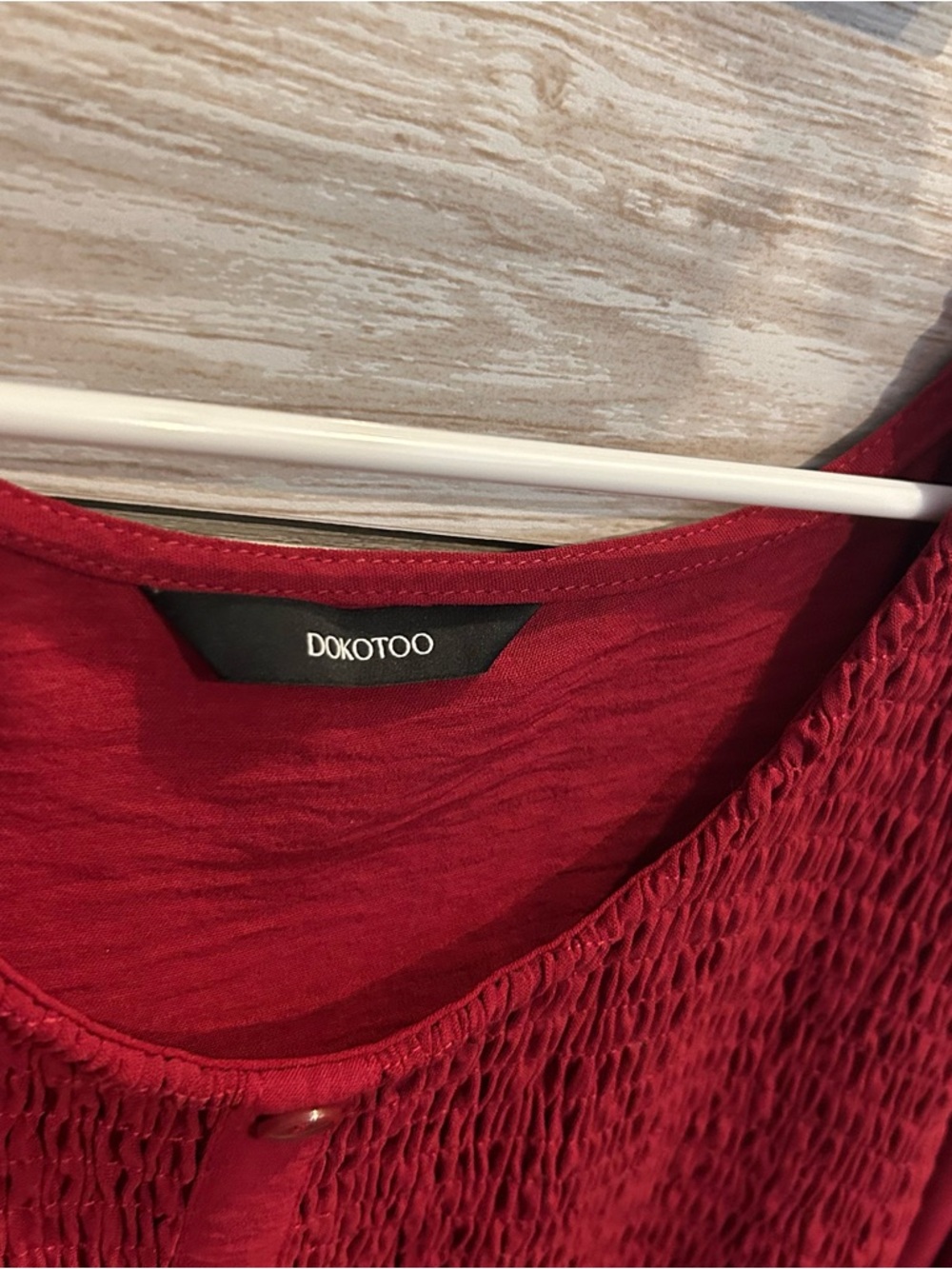 Dokotoo red smocked babydoll mini dress - Picture 4 of 7